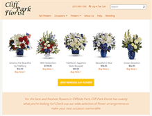 Tablet Screenshot of cliffparkflorist.com